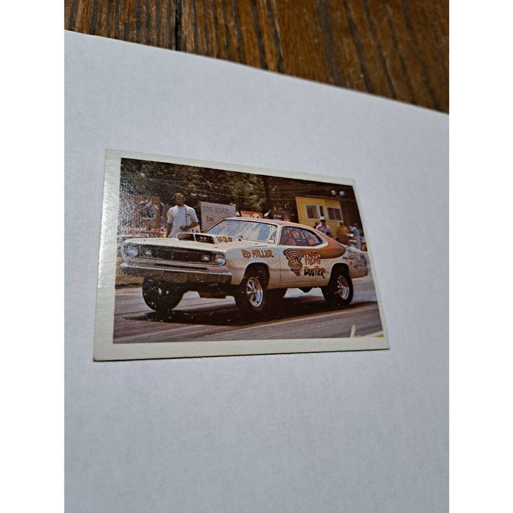 1971 Ed Millers Hemi Duster Plymouth Super Stock AHRA Fleer Drag Champs Card